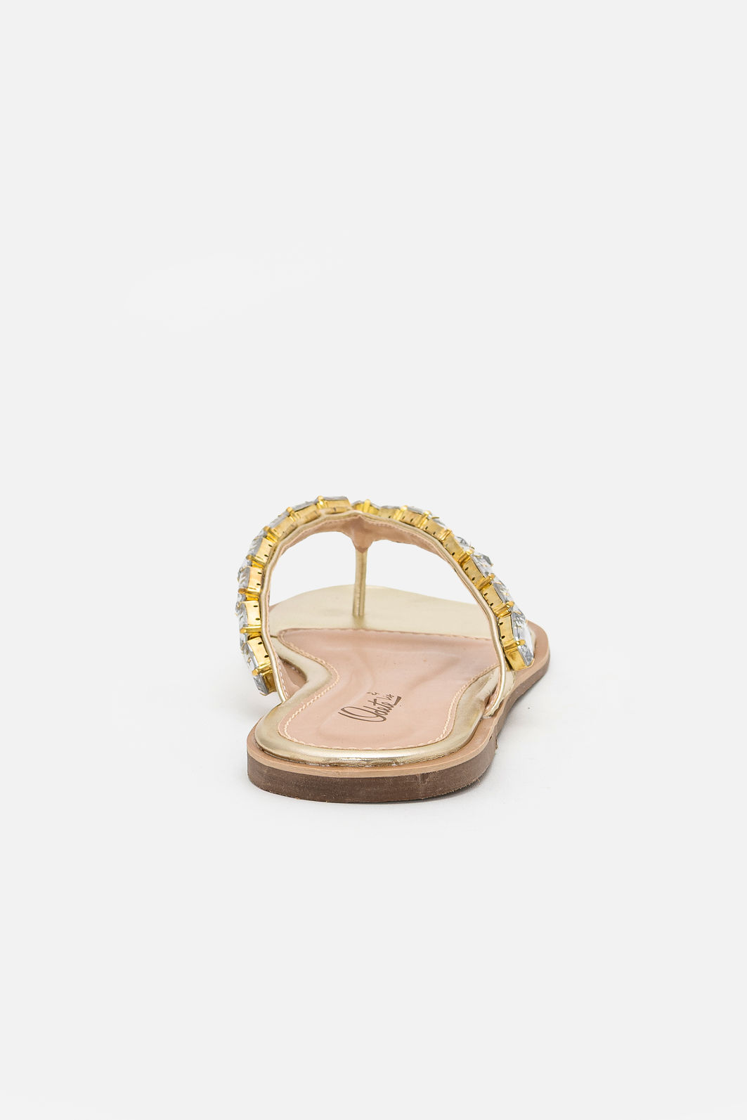 Rasteira de Dedo com Pedras Coloridas Champagne Rasteira de Dedo com Pedras Coloridas Champagne