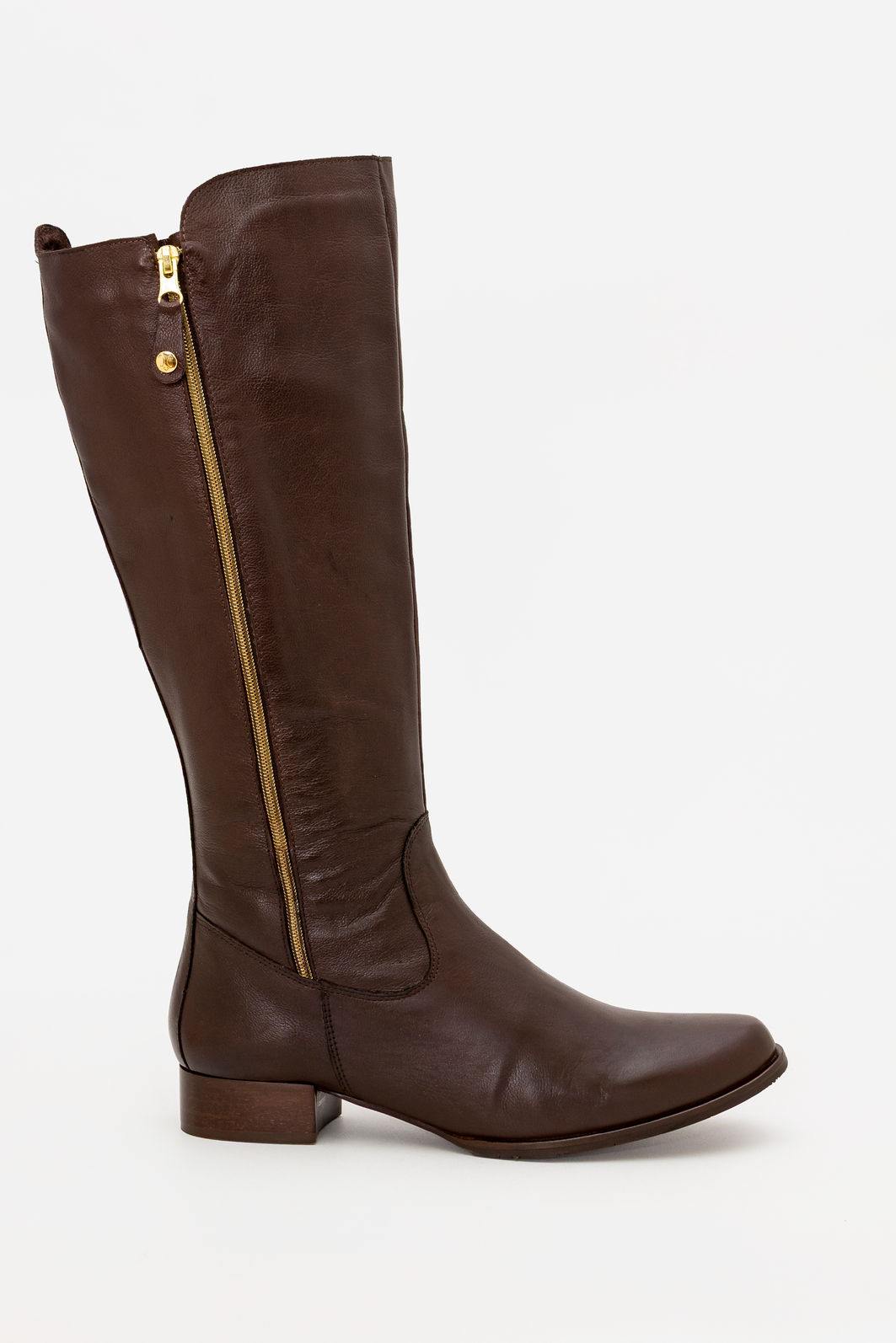 Bota Montaria com Extensor em Couro Café