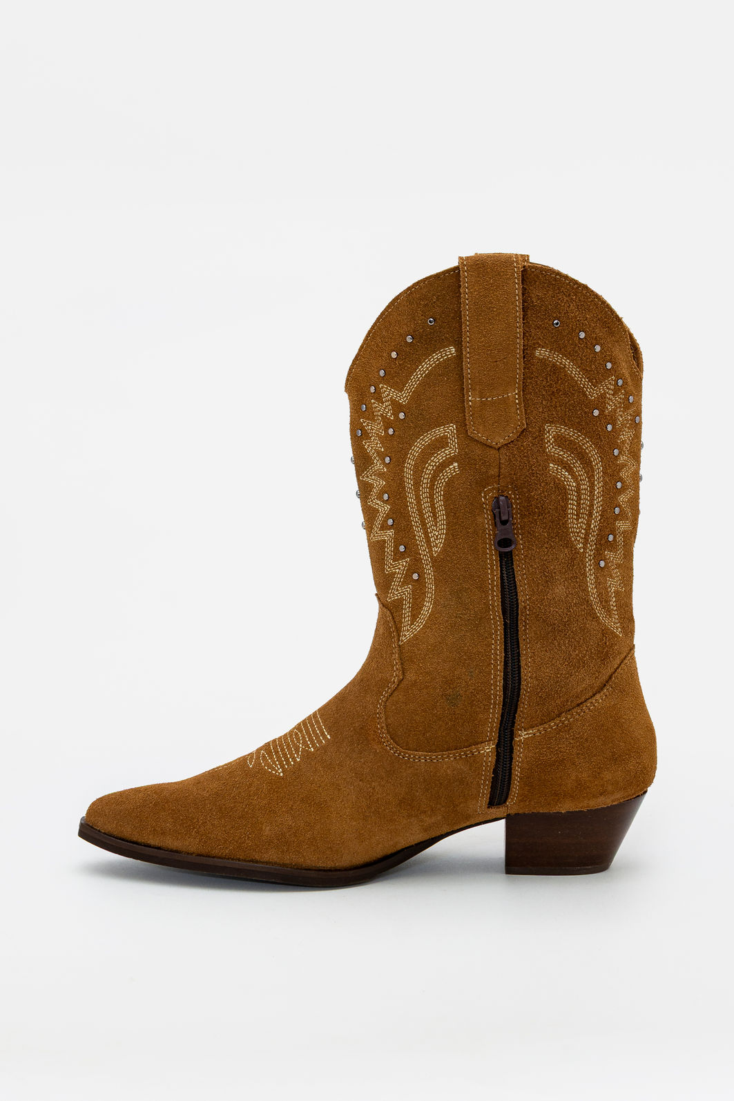 Bota Western em Couro com Cano Bordado Castor
