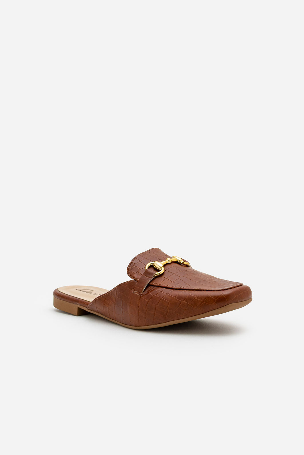 Mule em Croco com Horsebit Marrom Mule em Croco com Horsebit Marrom