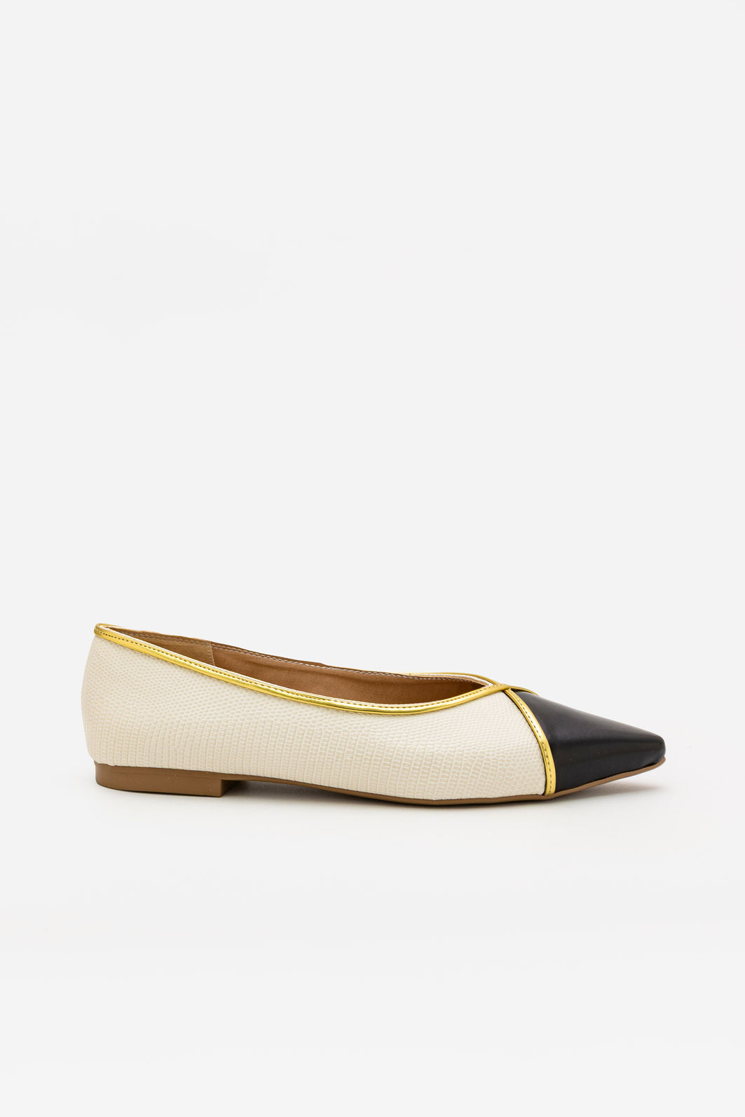 Sapatilha Elegante Bico Fino Off White Sapatilha Elegante Bico Fino Off White