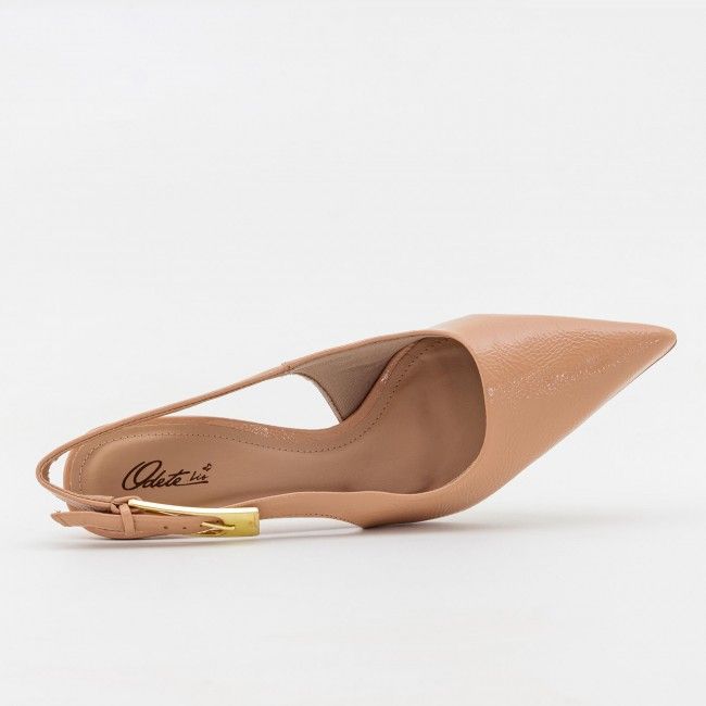 Slingback com Fivela e Salto Geométrico Amêndoa Slingback com Fivela e Salto Geométrico Amêndoa
