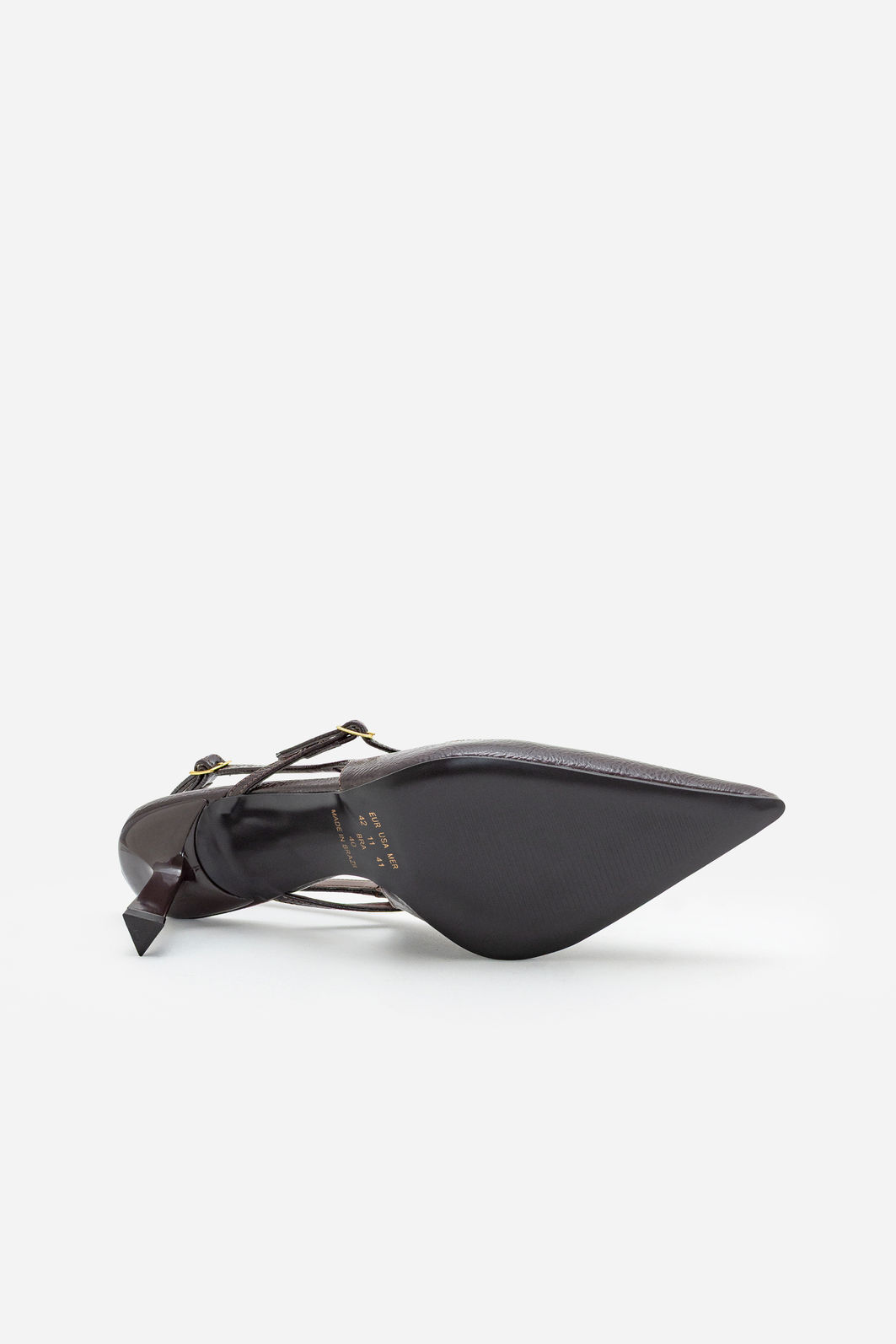 Slingback com Salto Geométrico Café Slingback com Salto Geométrico Café