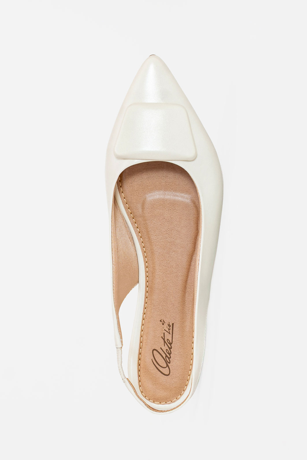 Slingback com Enfeite Rasteiro Off White Slingback com Enfeite Rasteiro Off White
