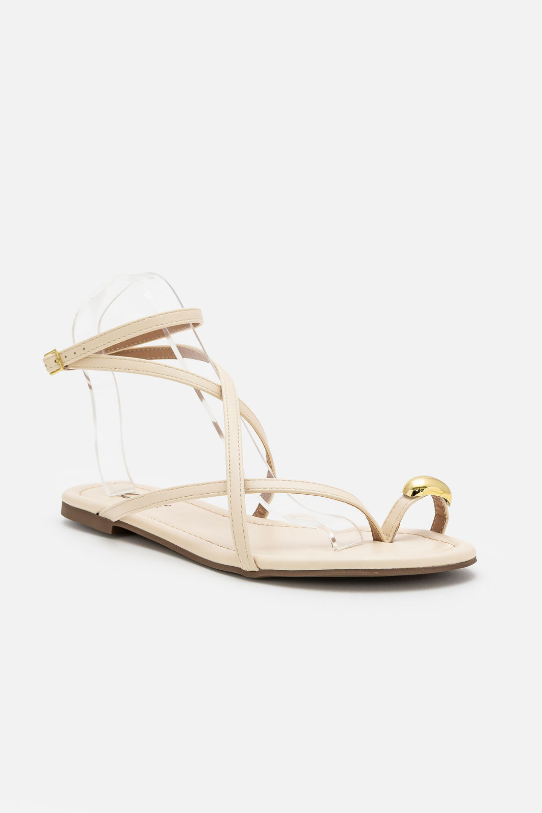 Rasteira com Dedão e Tornozeleira Off White Rasteira com Dedão e Tornozeleira Off White