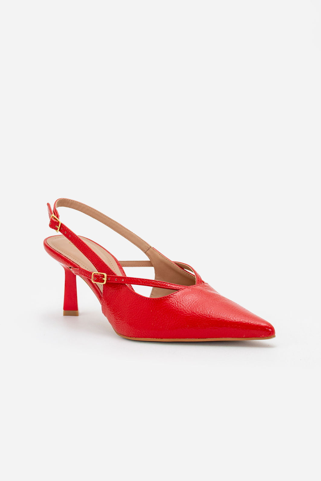 Chanel com Salto Geométrico Vermelho Chanel com Salto Geométrico Vermelho