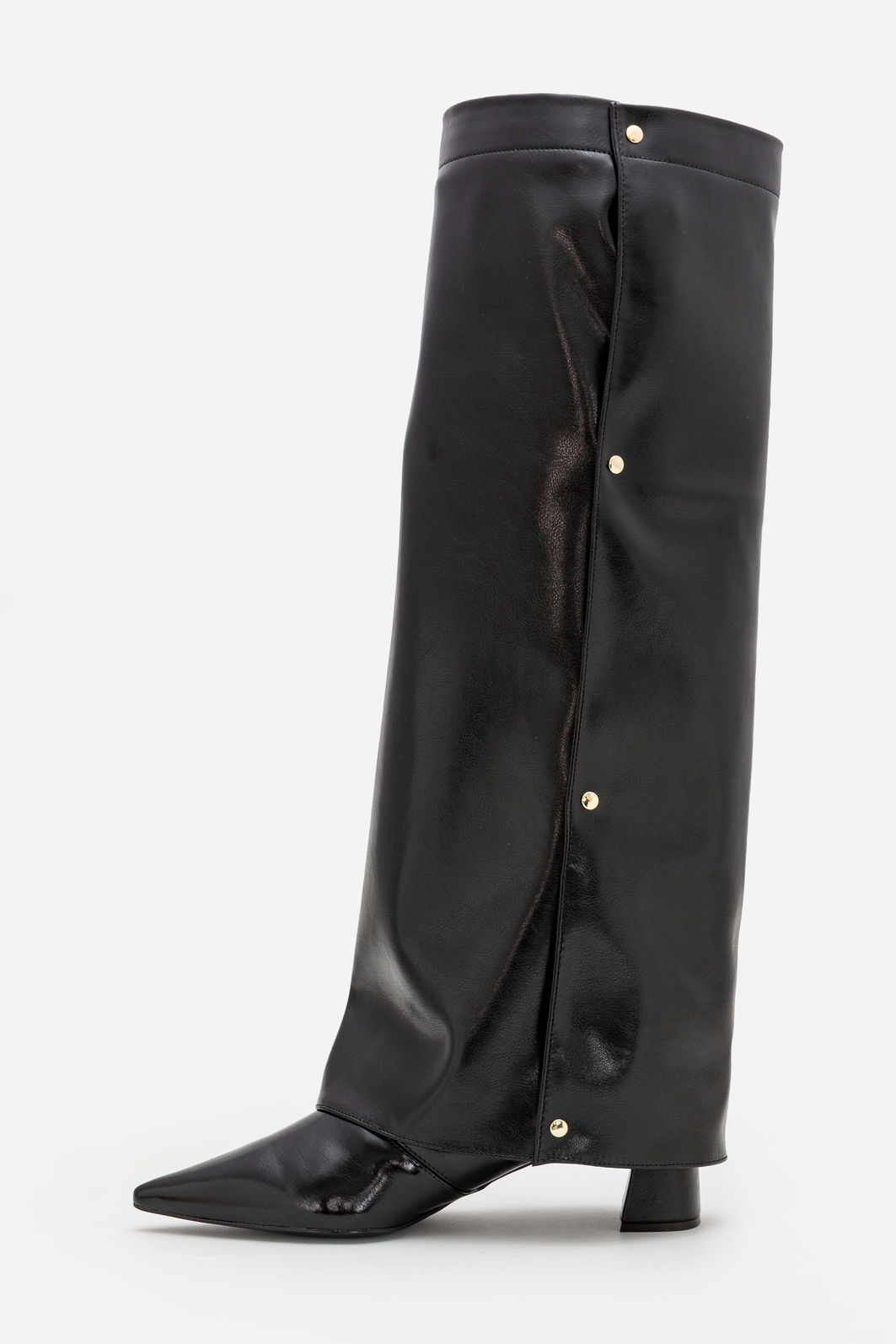 Bota Cano Longo com Capa e Salto Bloco Preta Bota Cano Longo com Capa e Salto Bloco Preta