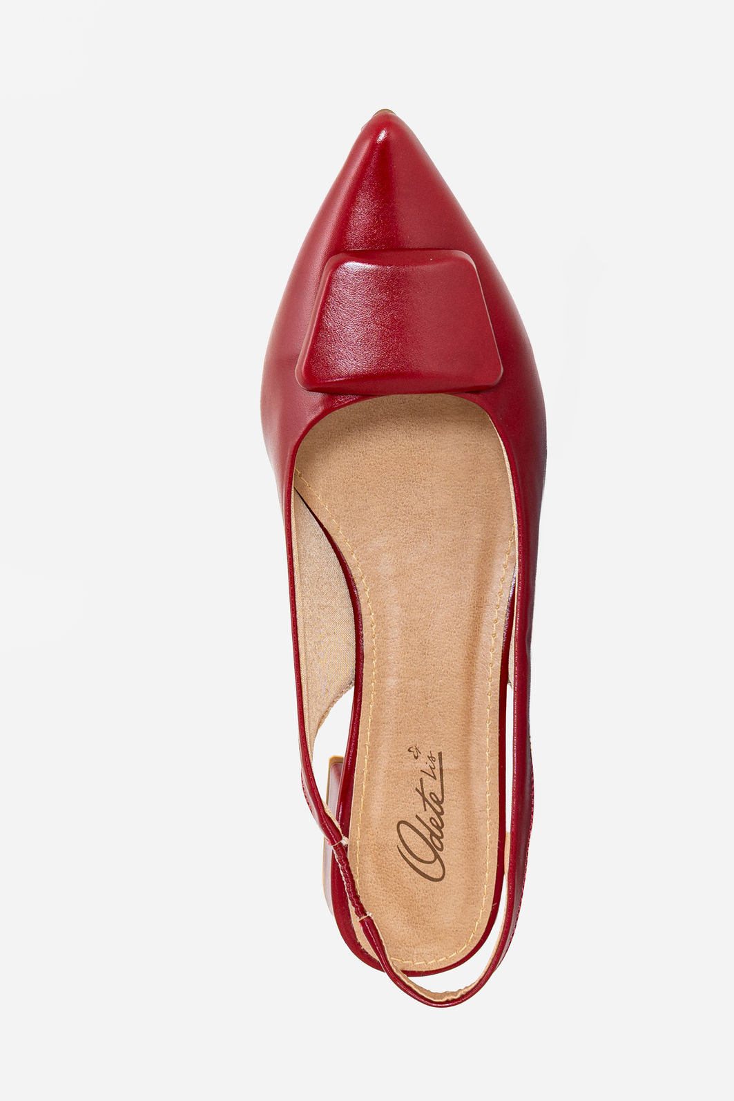 Slingback com Enfeite e Salto Baixo Bordo Slingback com Enfeite e Salto Baixo Bordo