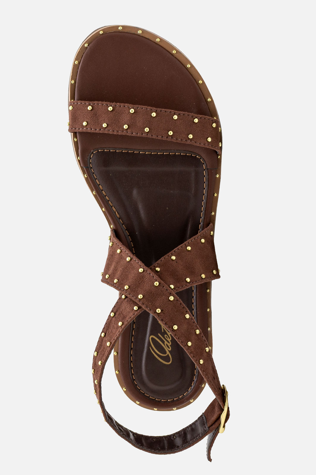 Rasteira Estilosa com Rebites Café Rasteira Estilosa com Rebites Café