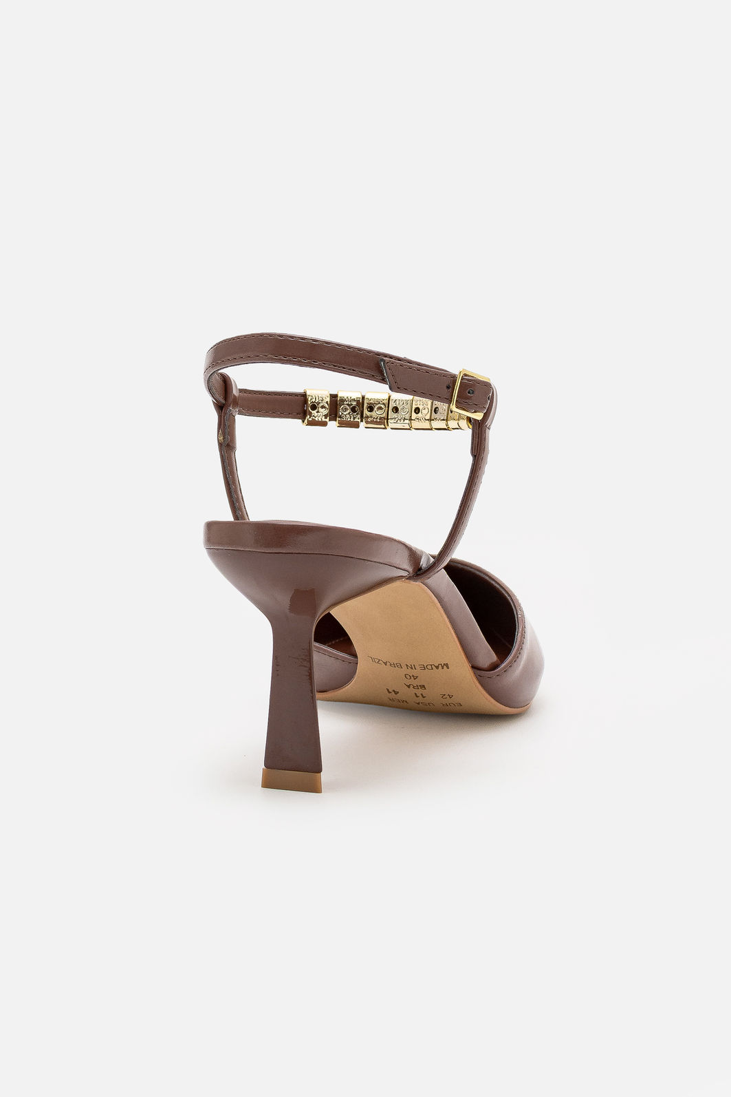 Chanel com Spikes Removíveis e Salto Geométrico Marrom Chanel com Spikes Removíveis e Salto Geométrico Marrom