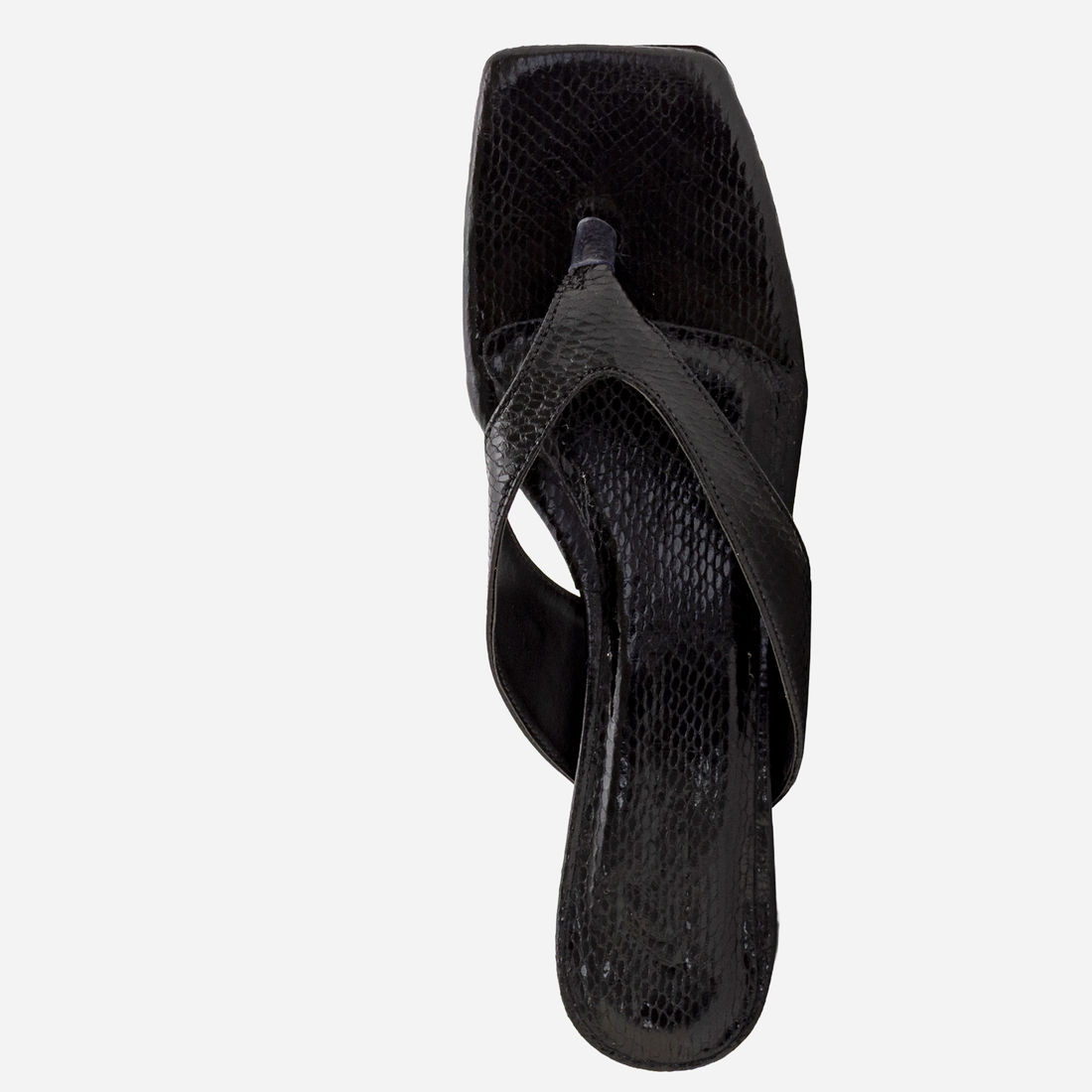 Mule De Dedo com Salto Bloco Baixo Preto Mule De Dedo com Salto Bloco Baixo Preto