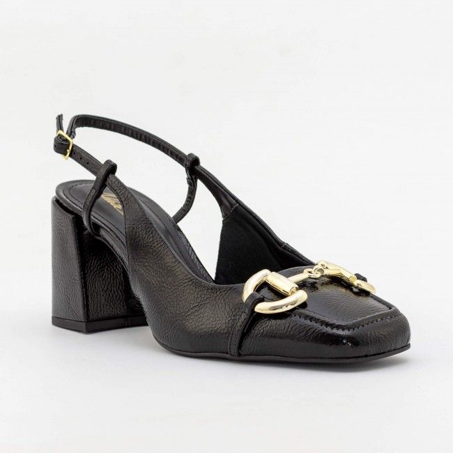 Slingback Estilosíssimo com Salto Bloco Preto Slingback Estilosíssimo com Salto Bloco Preto