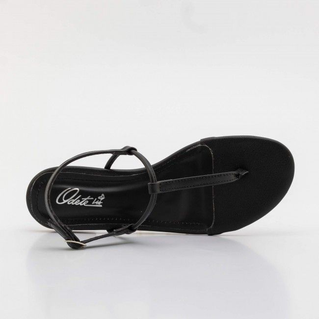 Rasteira Básica Tiras Minimalistas Preto