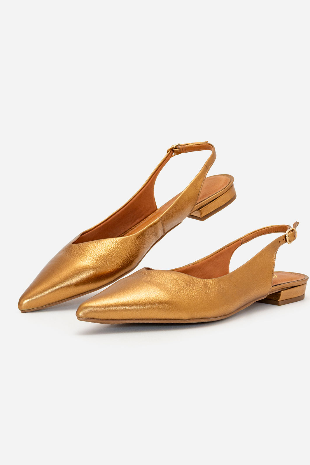 Slingback em Couro Bronze Slingback em Couro Bronze