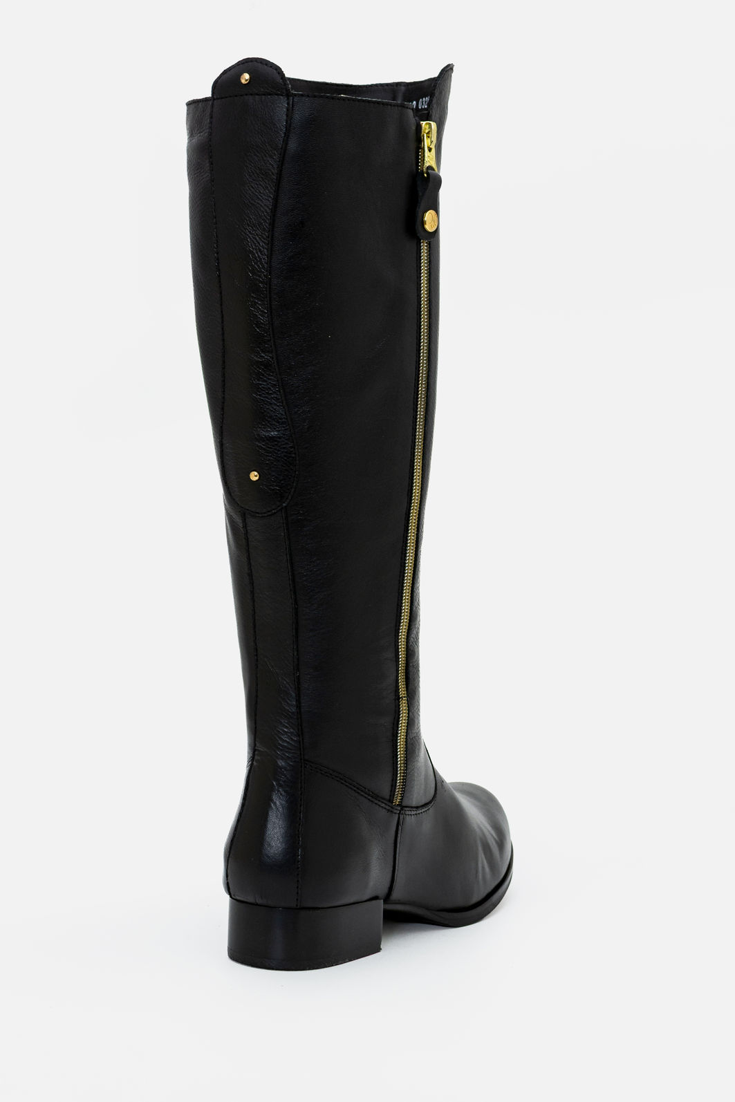 Bota Montaria com Extensor em Couro Preta