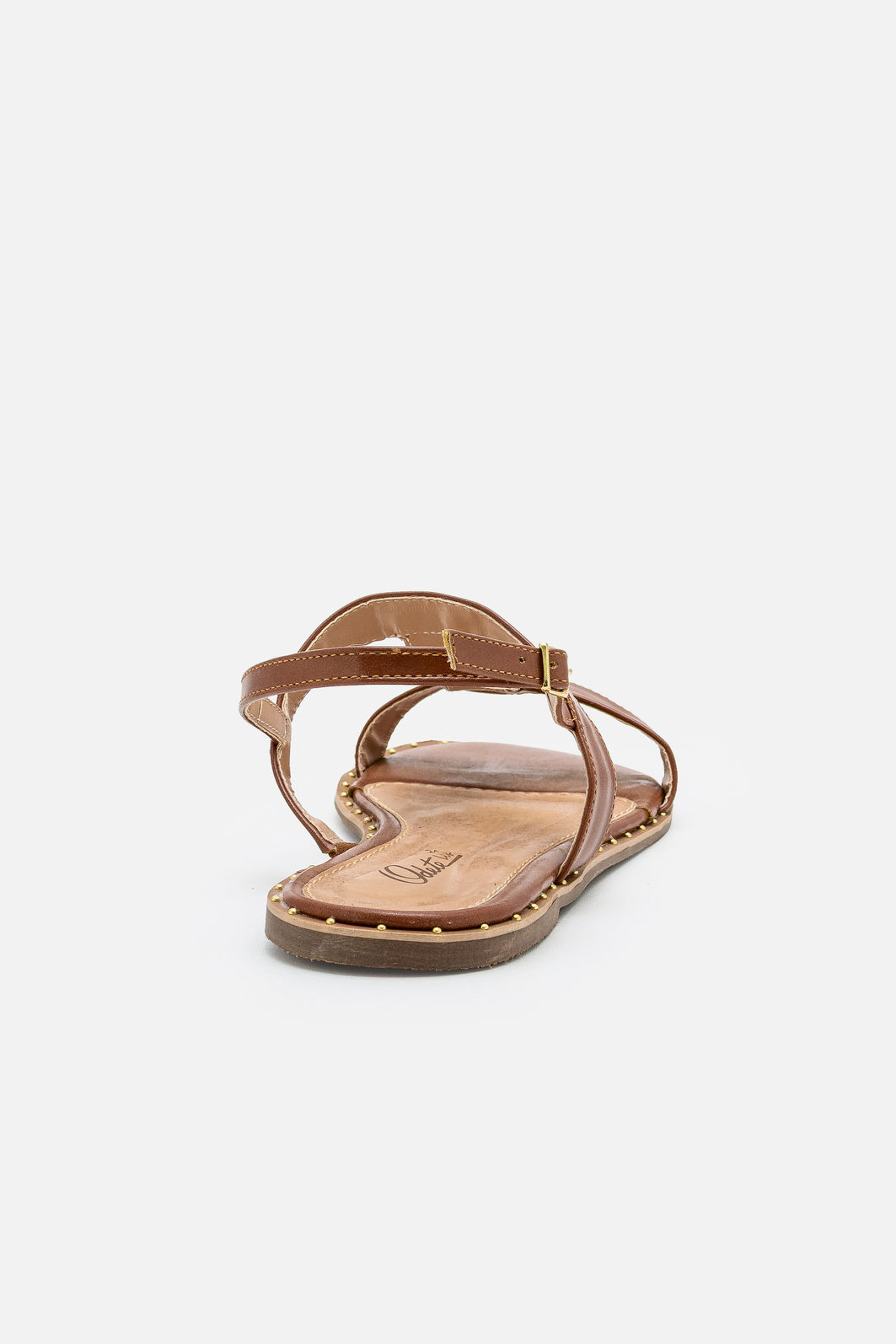 Rasteira Moderna com Pedra Azul Tostado Rasteira Moderna com Pedra Azul Tostado