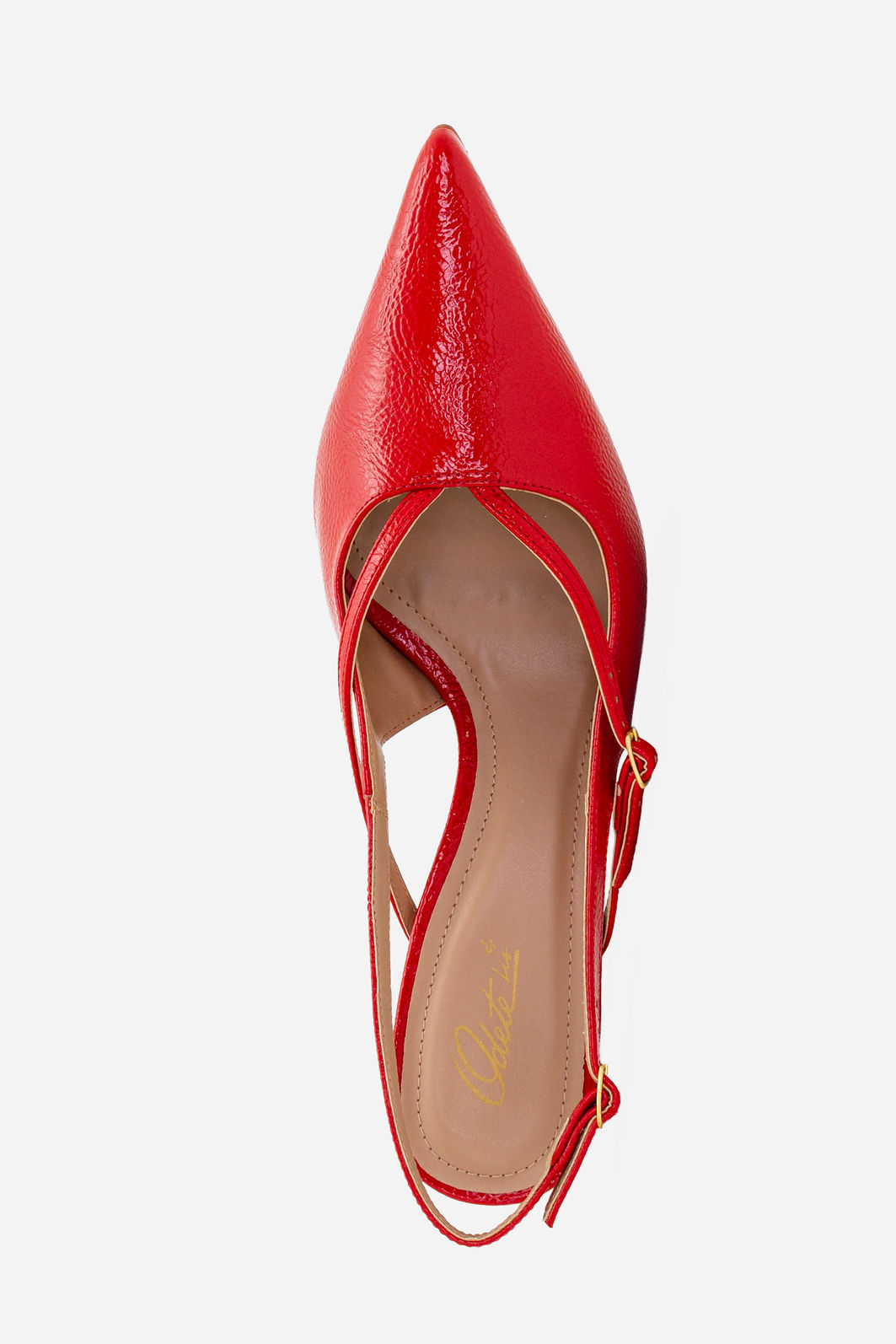 Slingback com Salto Geométrico Vermelho Slingback com Salto Geométrico Vermelho