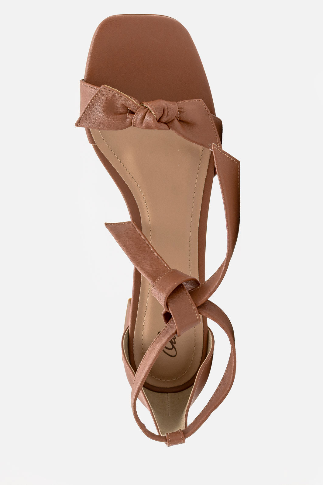 Sandália com Laço e Salto Baixo Caramelo Sandália com Laço e Salto Baixo Caramelo