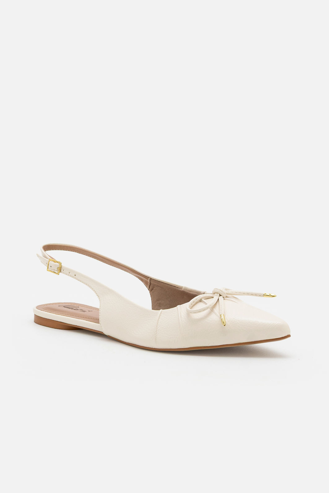 Slingback em Verniz Delicado Off White Slingback em Verniz Delicado Off White