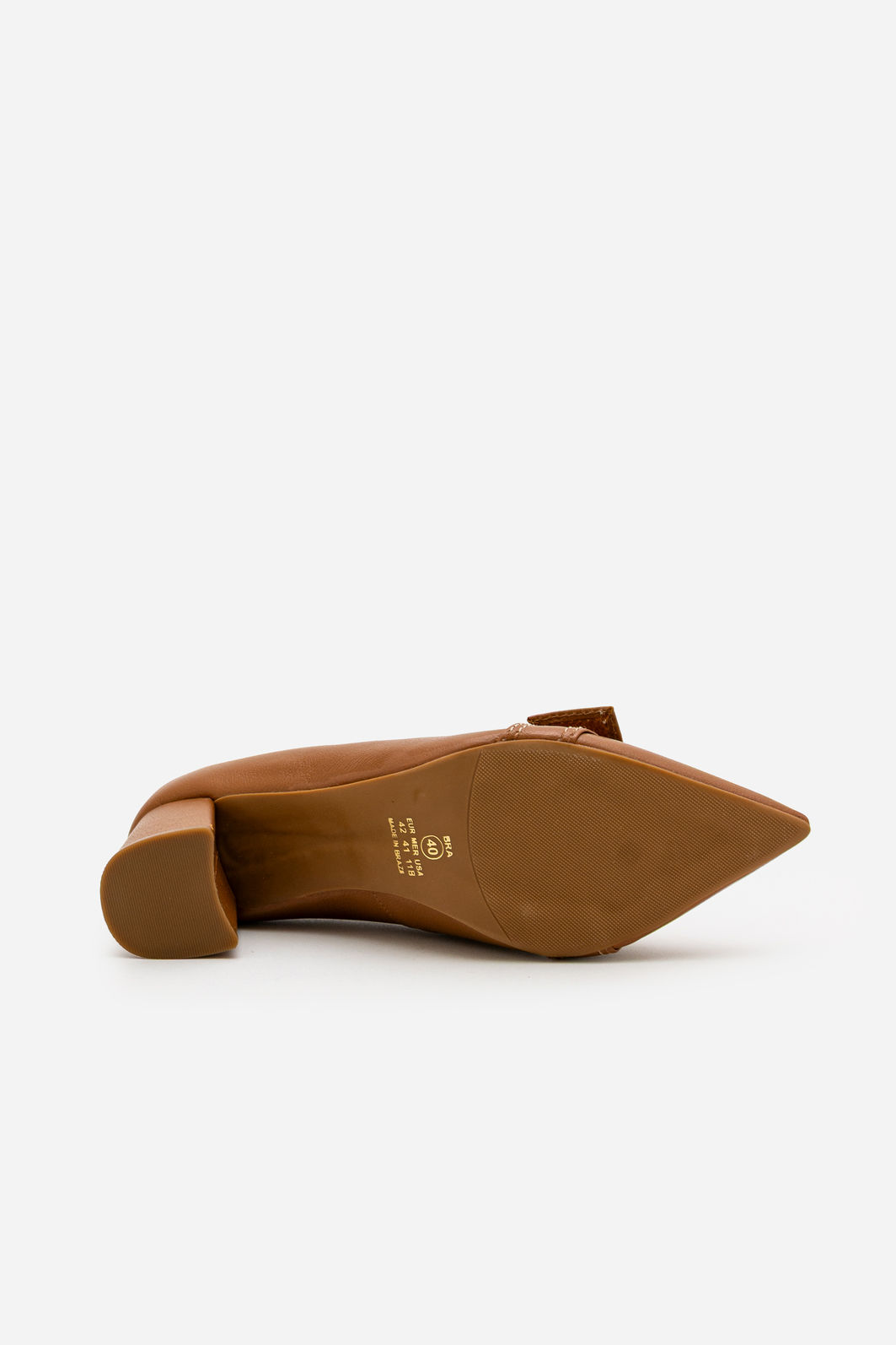 Scarpin Laço com Pesponto em Couro Caramelo Scarpin Laço com Pesponto em Couro Caramelo