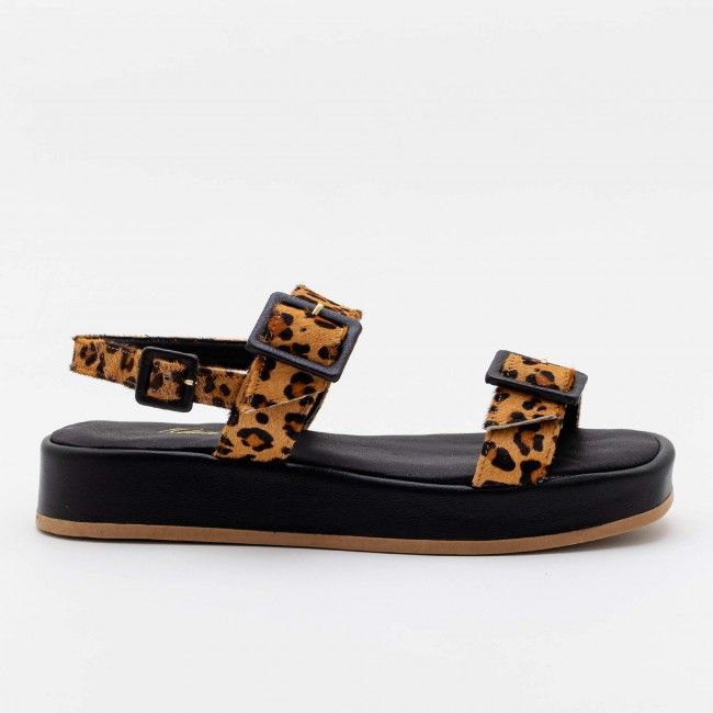 Sandália Flatform com Fivelas Ajustáveis Onça