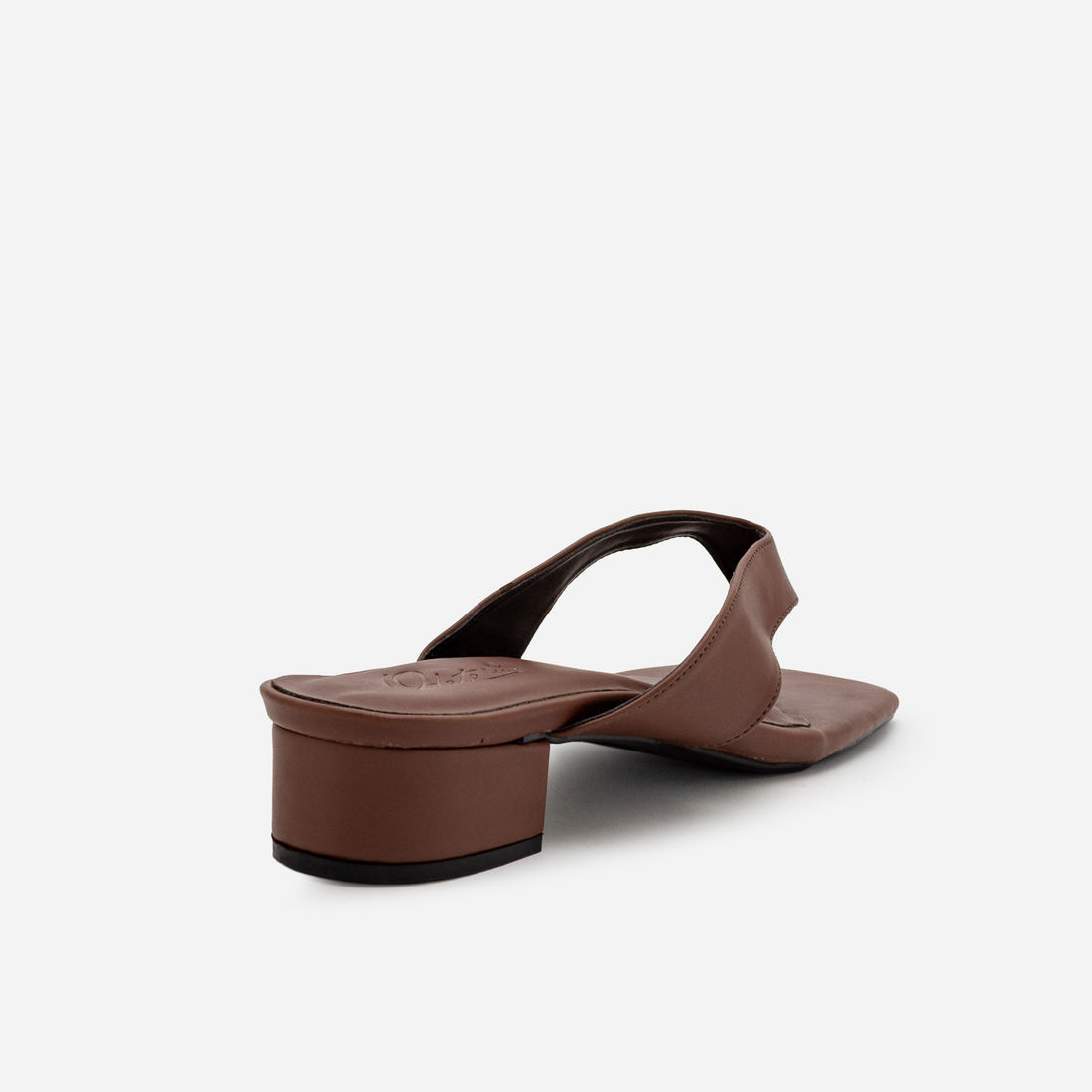 Mule De Dedo com Salto Bloco Baixo Marrom Mule De Dedo com Salto Bloco Baixo Marrom