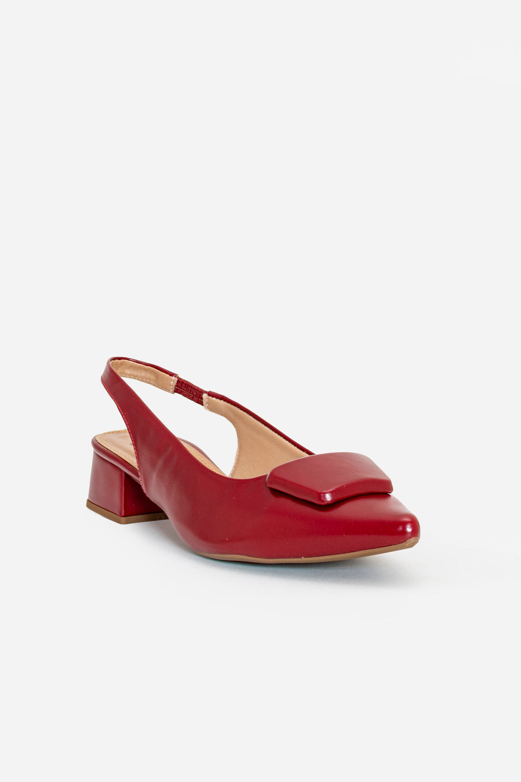 Slingback com Enfeite e Salto Baixo Bordo Slingback com Enfeite e Salto Baixo Bordo