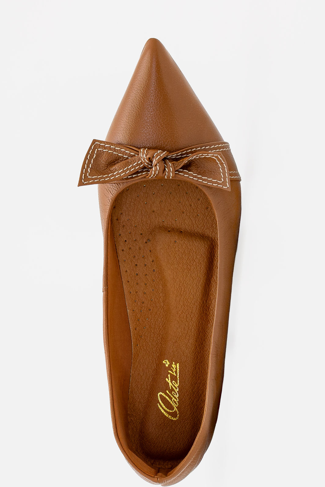 Sapatilha em Couro com Laço Delicado Caramelo Sapatilha em Couro com Laço Delicado Caramelo