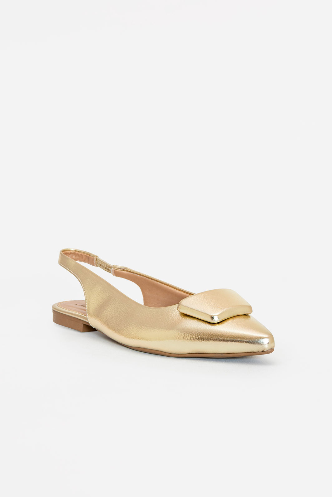 Slingback com Enfeite Rasteiro Champagne Slingback com Enfeite Rasteiro Champagne