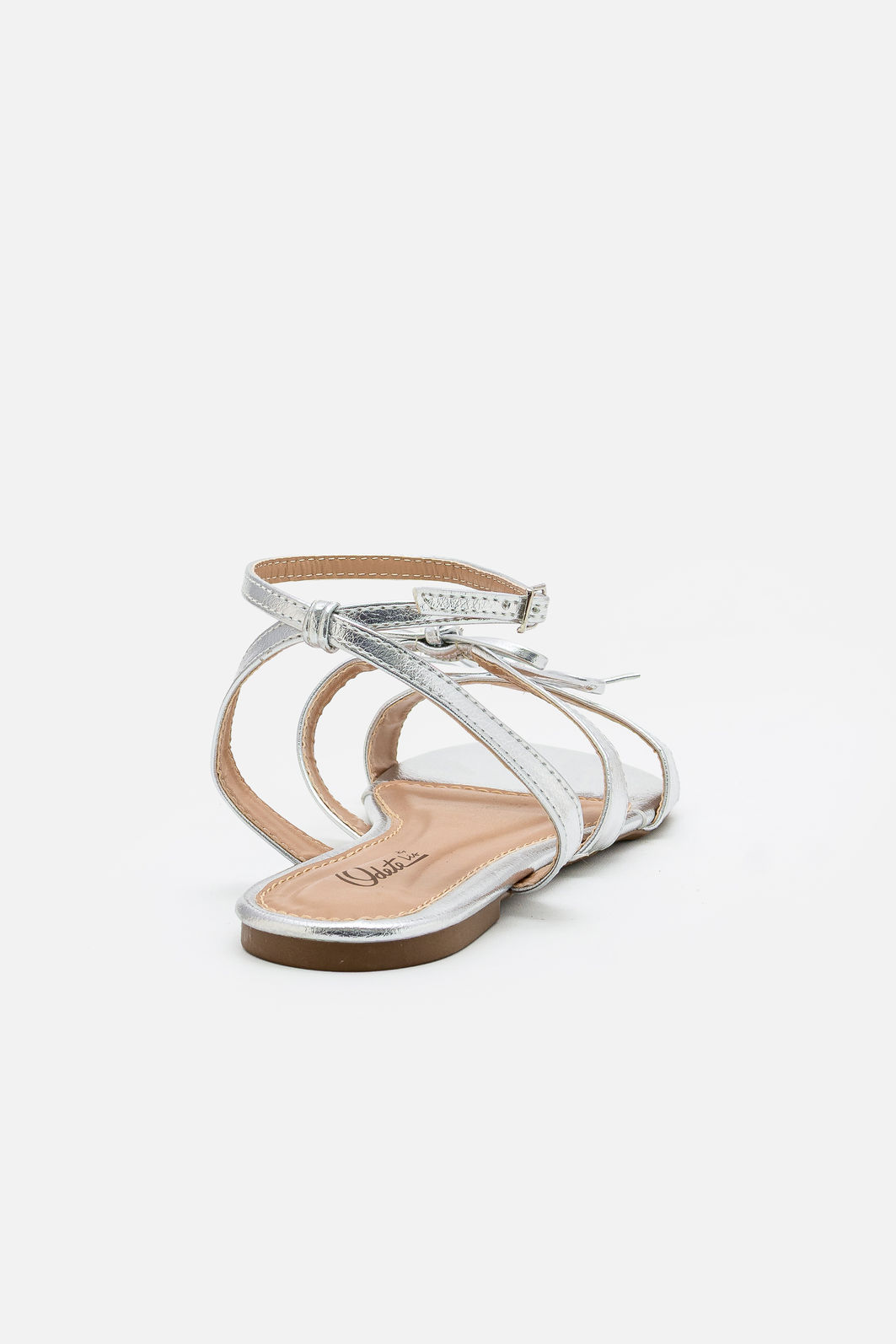 Rasteira com Lacinhos e Tornozeleira Prata