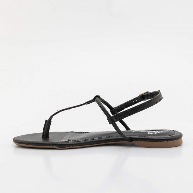 Rasteira Básica Tiras Minimalistas Preto