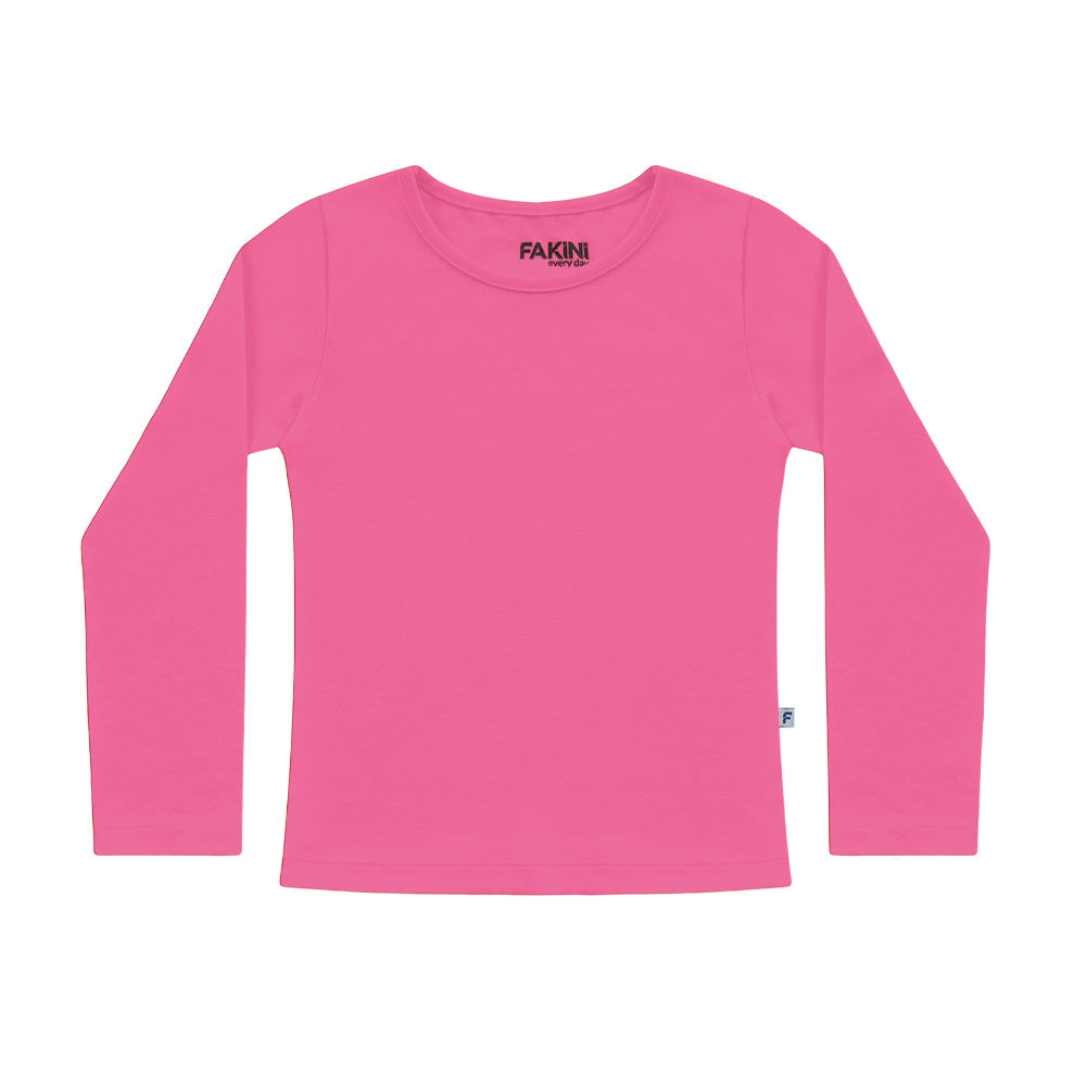 Blusa manga longa básica em meia malha menina FAKINI Loja Virtual