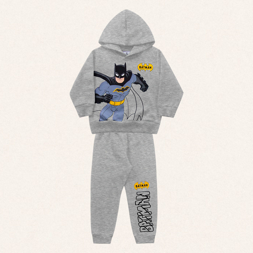 Conjunto blusão com capuz e calça em moletom Batman FAKINI Loja