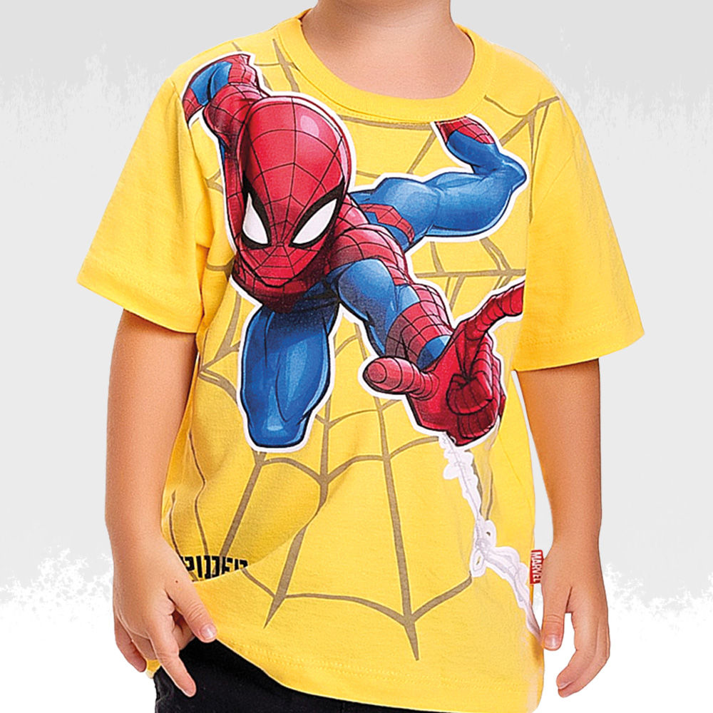 Yellow Spiderman Blusa De Spiderman Camiseta Em Meia Malha