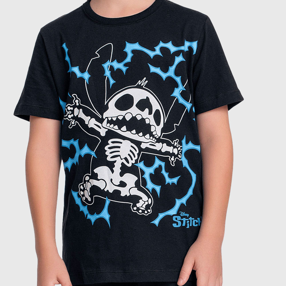Camiseta em meia malha choque Stitch FAKINI - Loja Virtual