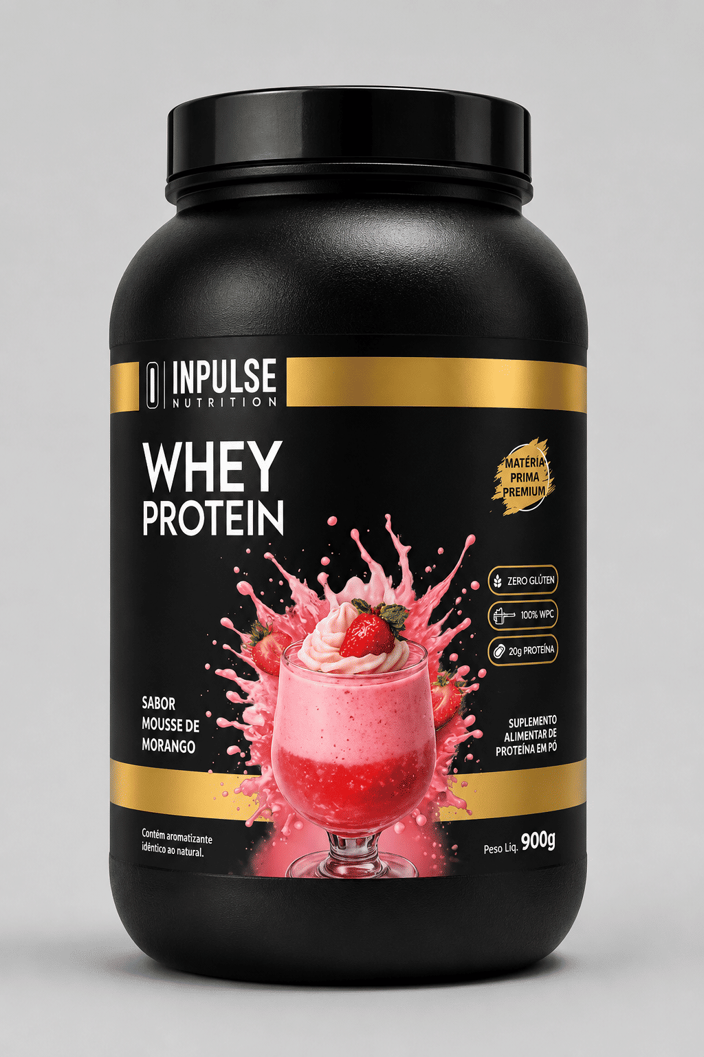 Whey Sabor Morango Inpulse Protein Wpc Treino Aminoácidos