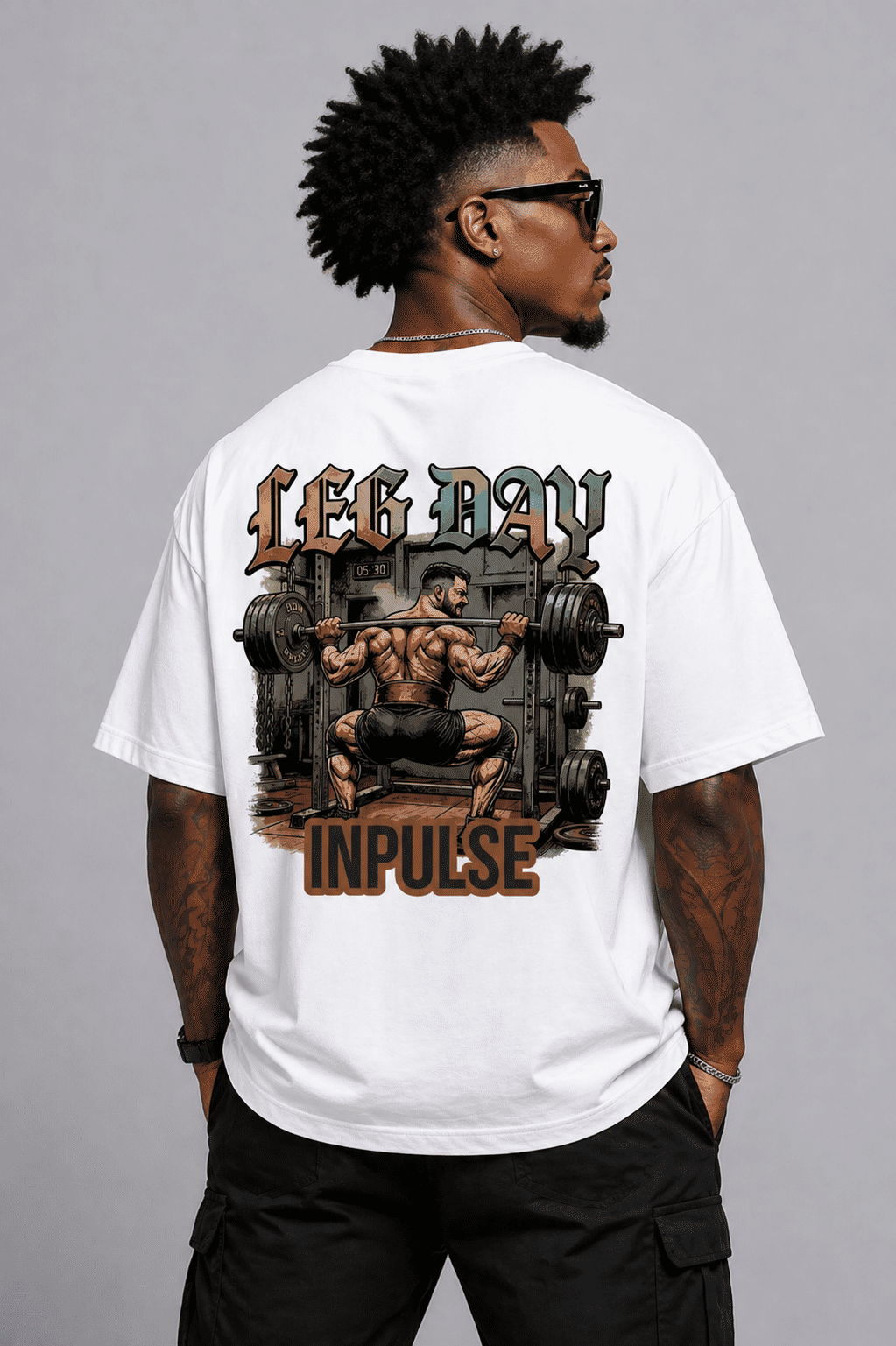 Camiseta Oversized Estampada Leg Day Inpulse Camiseta Oversized Estampada Leg Day Inpulse