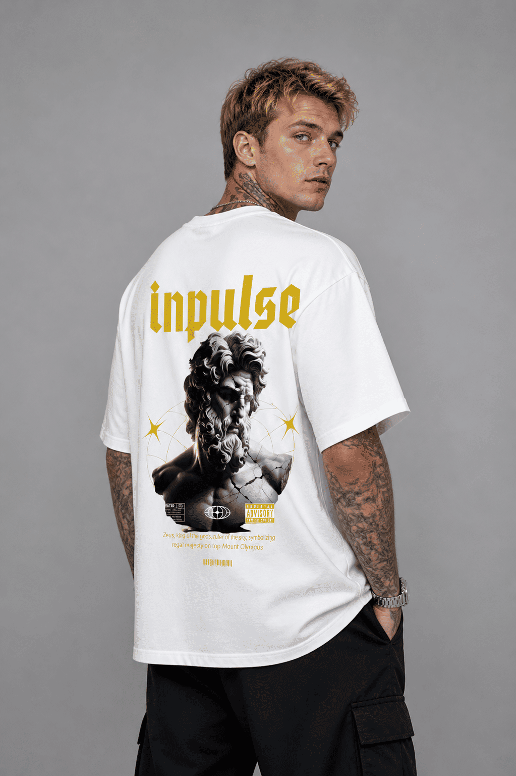 Camiseta Oversized Estampada Zeus Camiseta Oversized Estampada Zeus