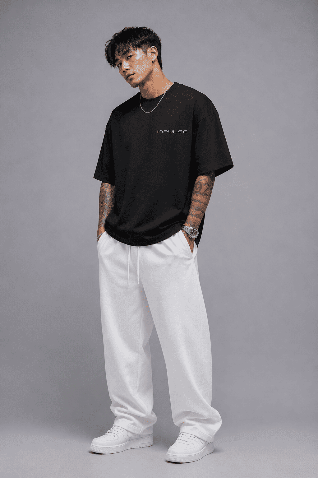 Camiseta Oversized Estampada Smiles Grafite Camiseta Oversized Estampada Smiles Grafite