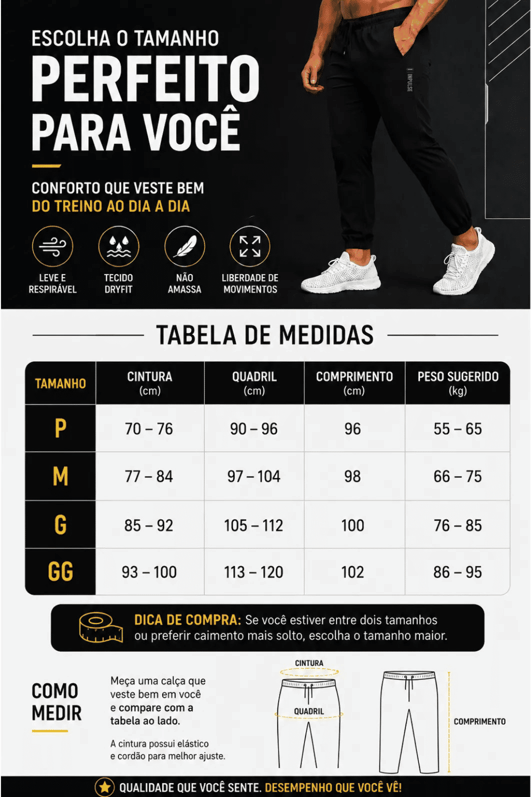 Calça Jogger Masculina Dryfit Inpulse Calça Jogger Masculina Dryfit Inpulse