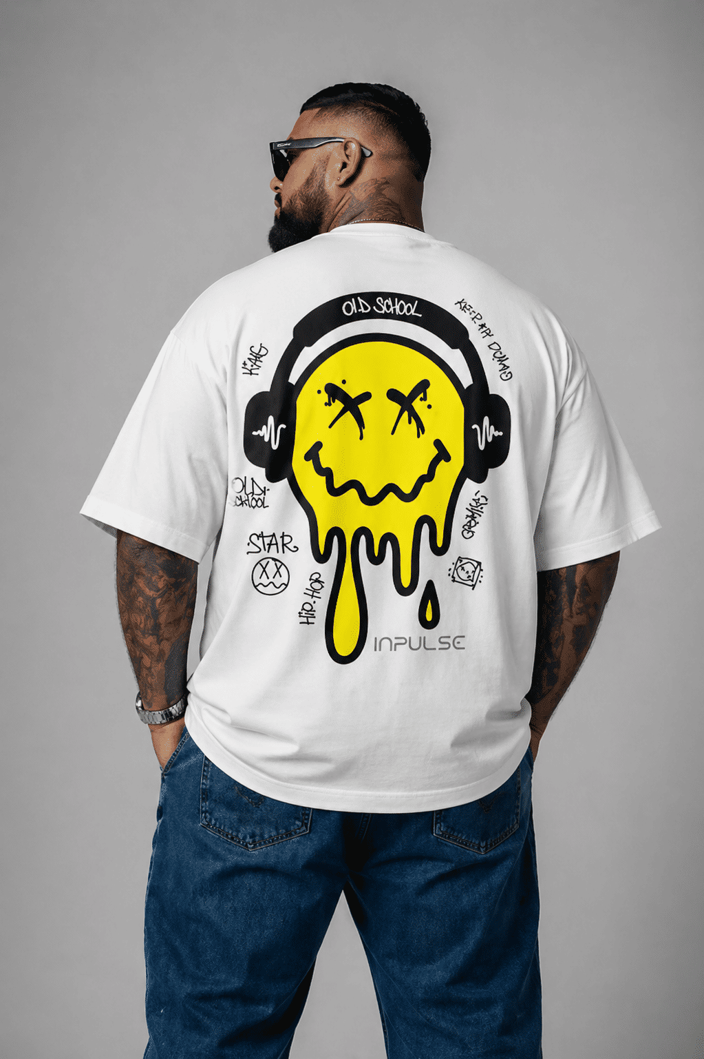 Camiseta Oversized Caveira Smile Masculina Streetwear Algodão Camiseta Oversized Caveira Smile Masculina Streetwear Algodão