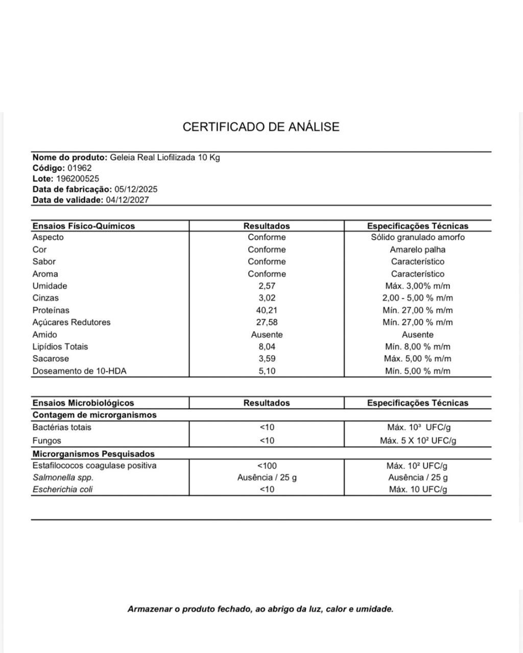 Geleia Real Pura Liofilizada - 9.000mg Geleia Real Pura Liofilizada - 9.000mg