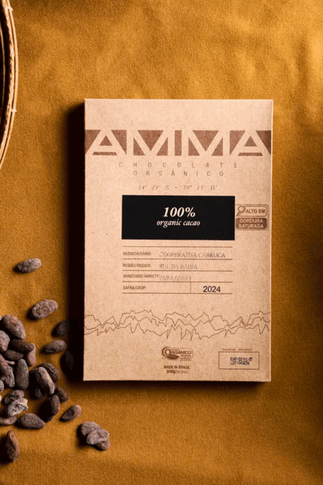 Chocolate Orgânico 100% Cacau AMMA - 500g