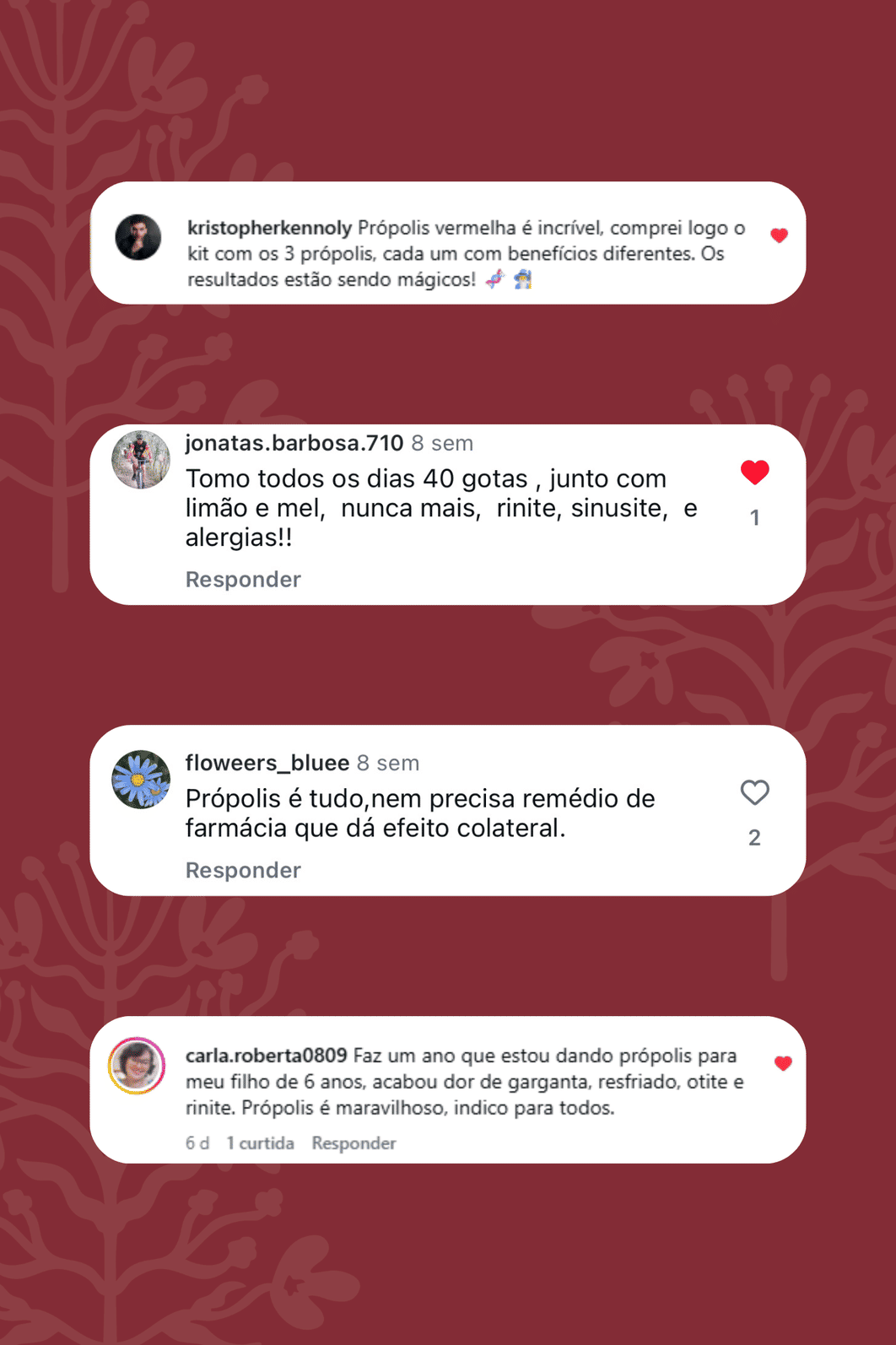Própolis Vermelho Exótico 11% Base Álcool de Cereais - 20ml Própolis Vermelho Exótico 11% Base Álcool de Cereais - 20ml