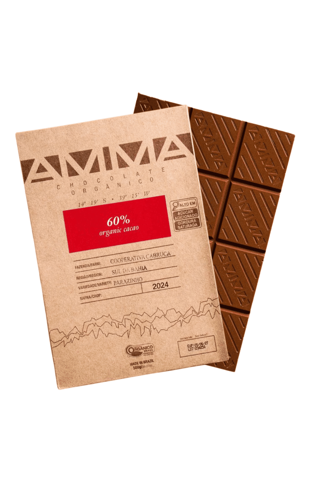 Chocolate Orgânico 60% Cacau AMMA - 500g