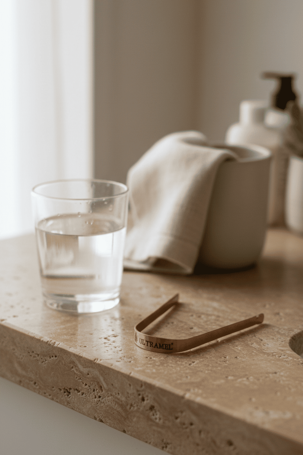 Raspador de Língua em Cobre c/ Case de Algodão