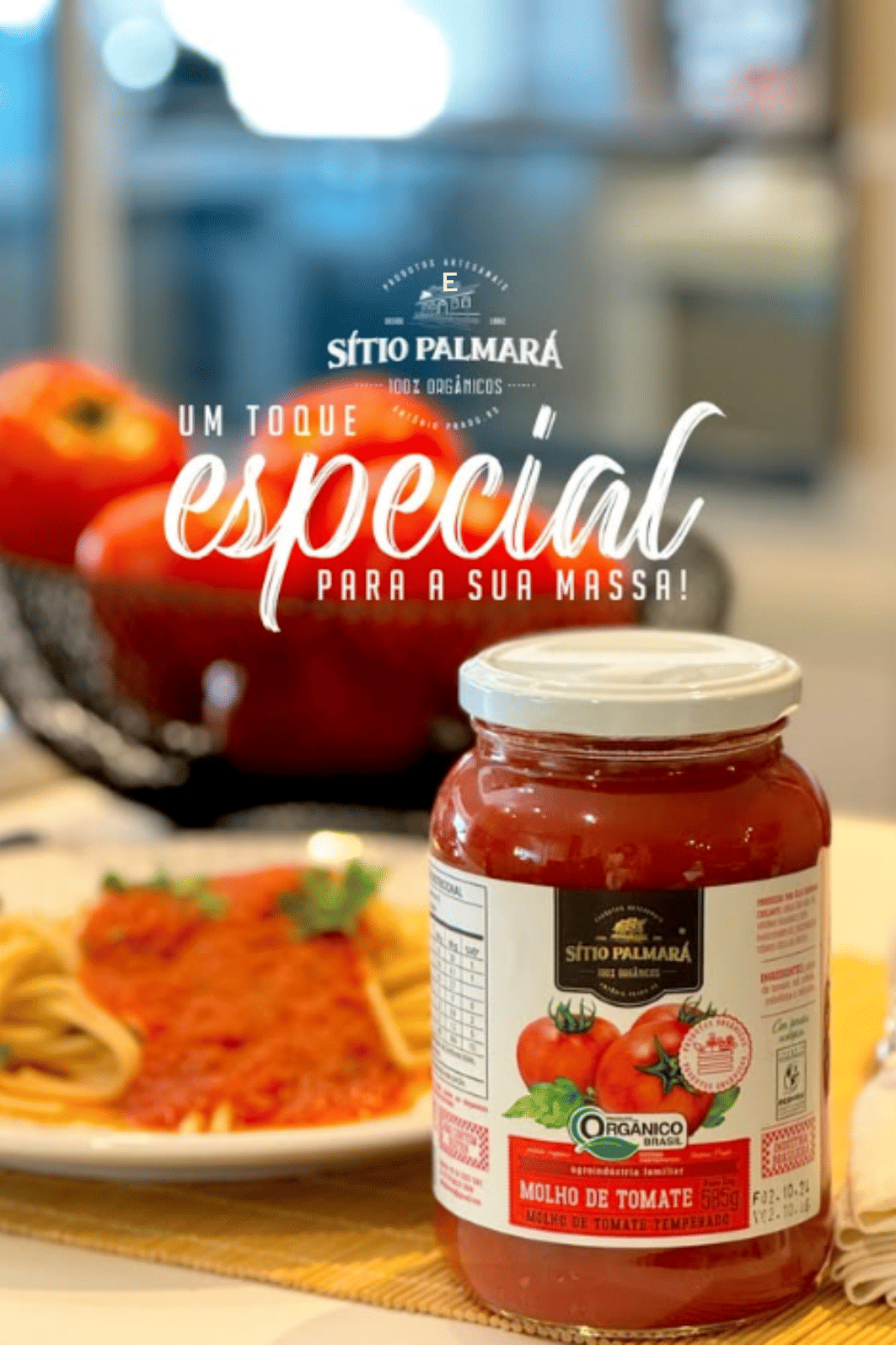 Molho de Tomate Orgânico Temperado – 585g