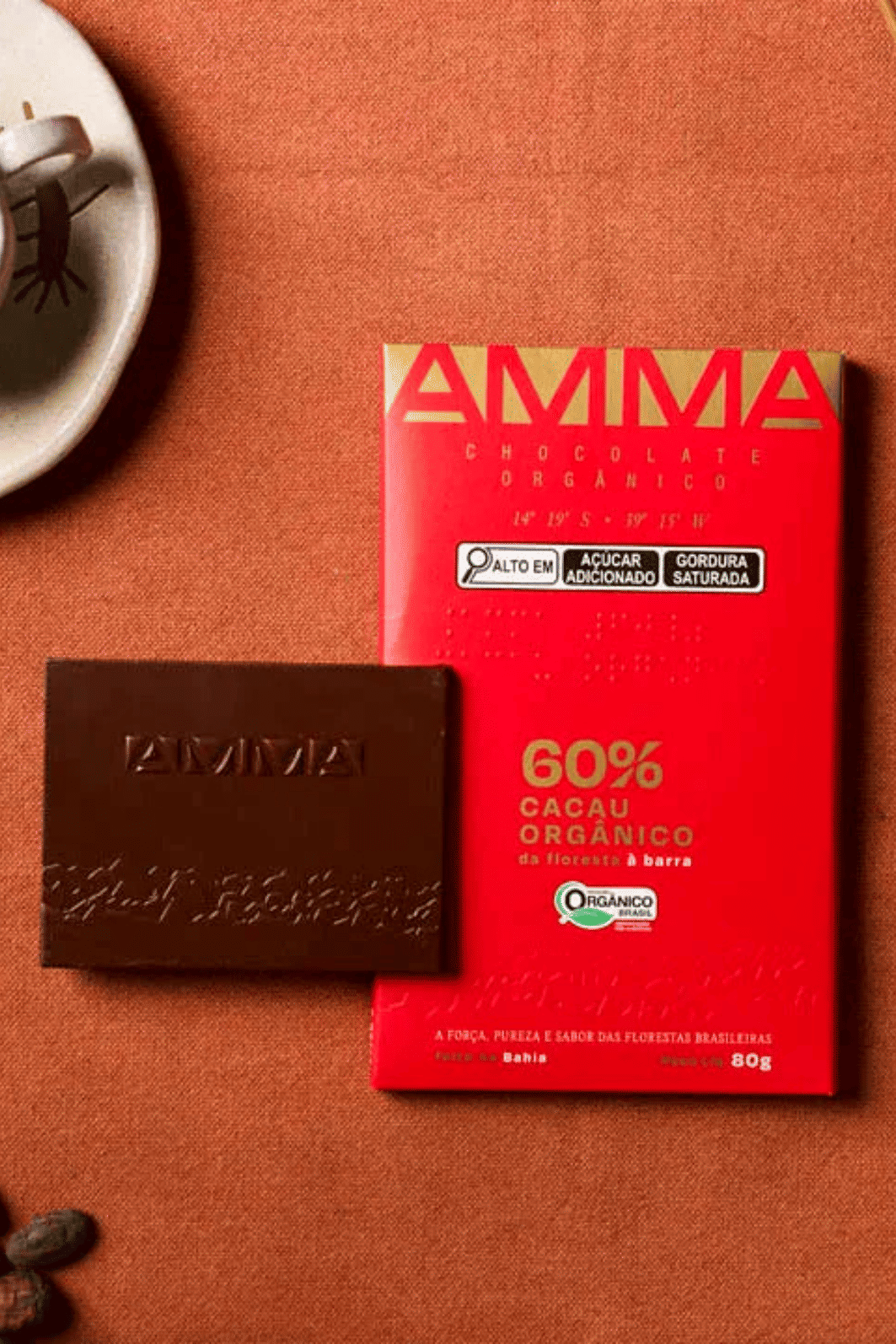 Chocolate Orgânico 60% Cacau AMMA - 80g