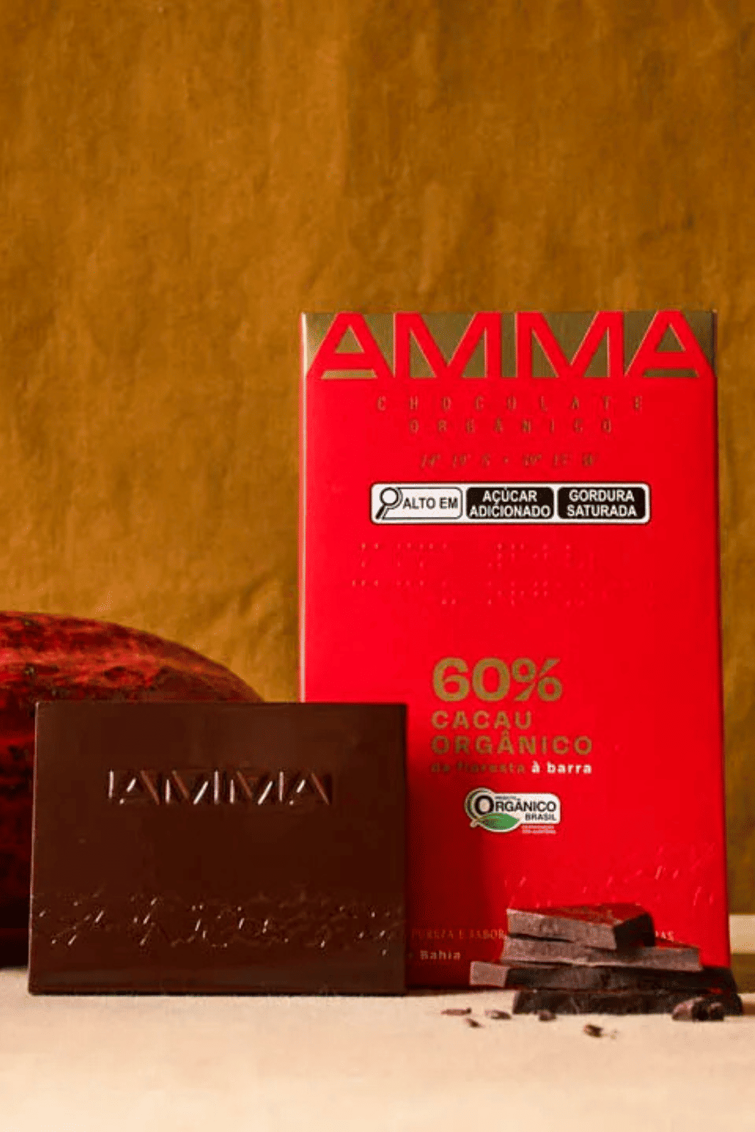 Chocolate Orgânico 60% Cacau AMMA - 80g