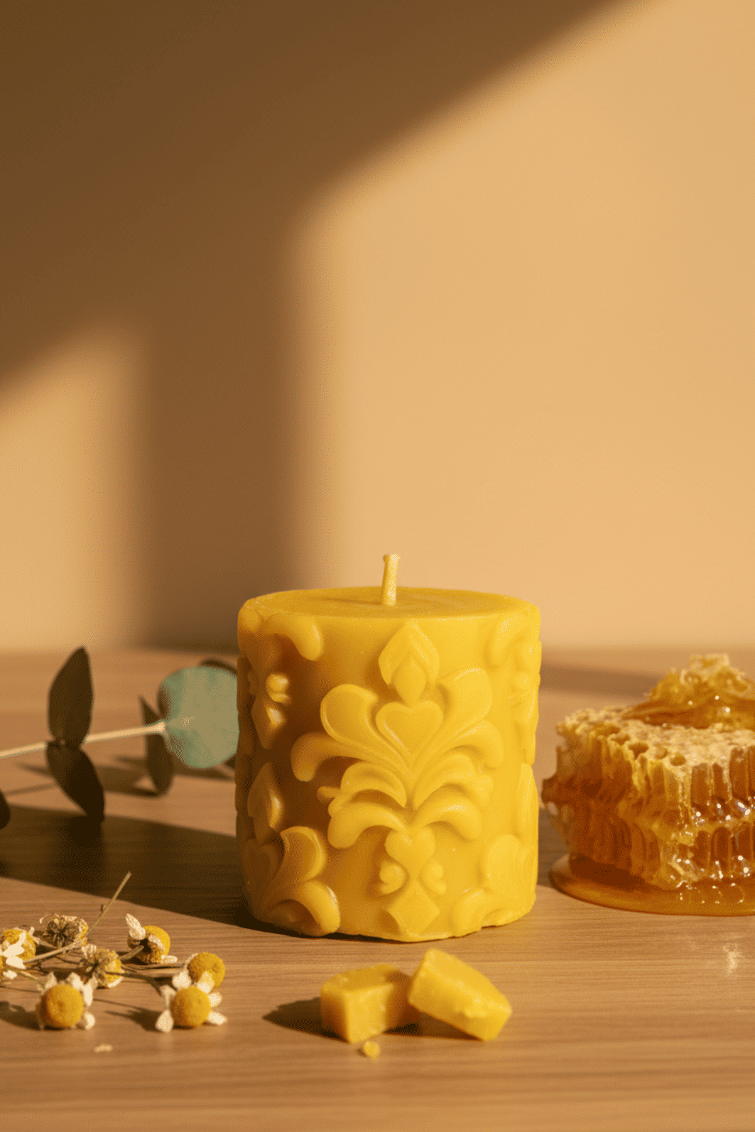 Vela Pura de Cera de Abelha - Flor de Lis